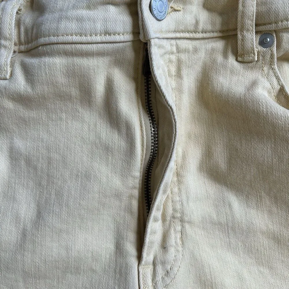 Banana Republic Jeans Size 33/16 High Rise Wide Leg Crop Pale Citrus Yellow